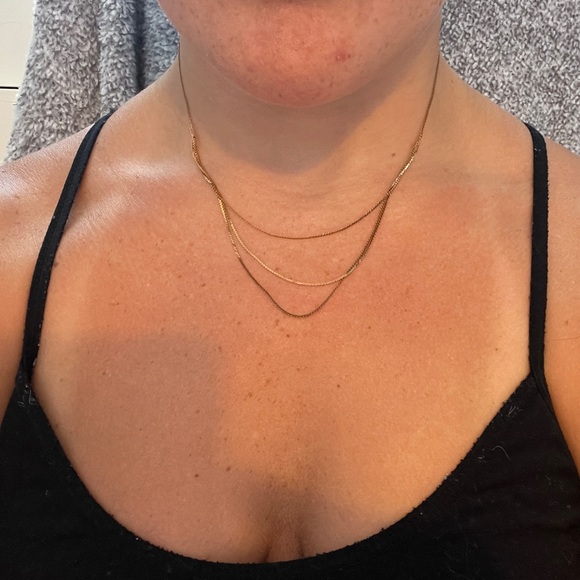 Vintage Napier Dainty 3 Layer Gold Chain Necklace - Picture 5 of 5
